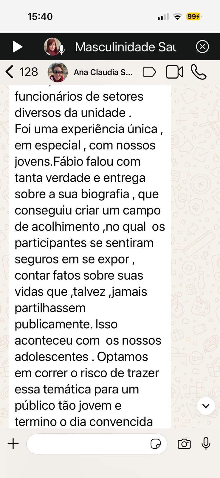 Depoimento Mãe